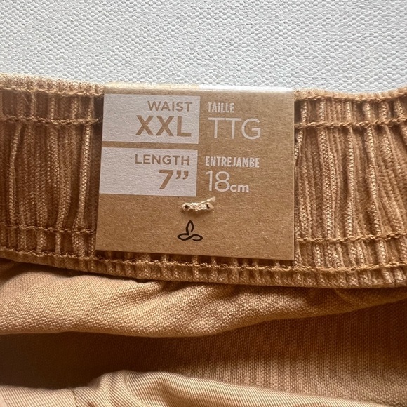 Prana Canyon Camp Pull On Shorts ORGANIC COTTON Earthbound 2XL Tan NWT $75 (D4) - Picture 8 of 11